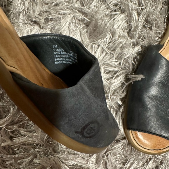 Born Trang Comfort Sandals Size 7 M Slingback Flat Peep-toe Cushioned Leather - Picture 4 of 5